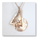 Geometric Pendant Keshi Pearl Riveted Necklace by Jan Hartley